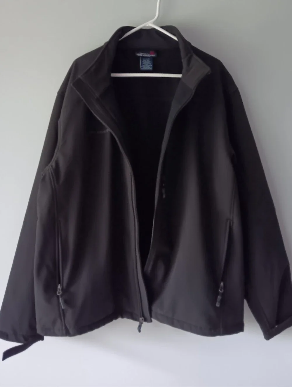 Free Country Jacket Zip-Front Mock-Neck Lined Pockets Black XX Large